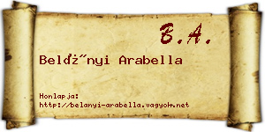 Belányi Arabella névjegykártya
